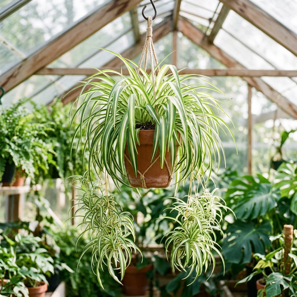 Lush Variegated Spider Plant nursery specimen