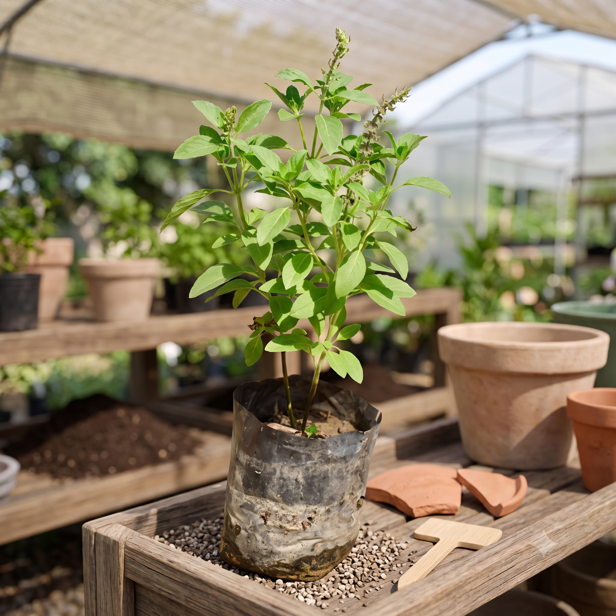Holy Basil Rama Tulsi Plant live nursery specimen
