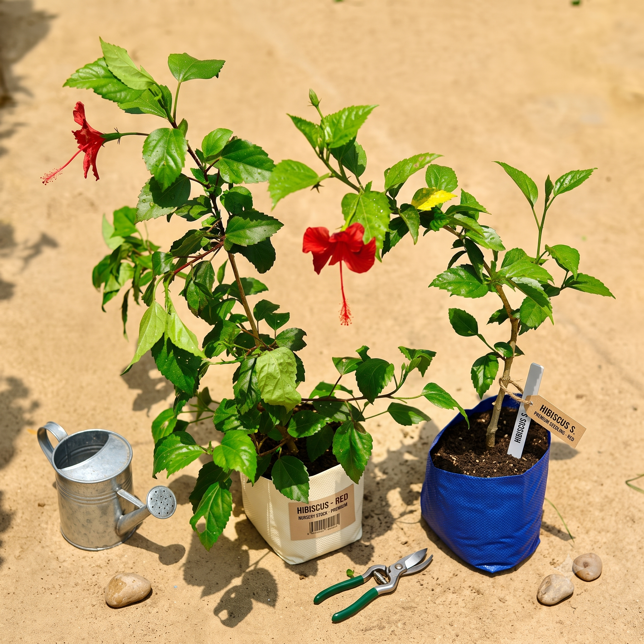 Red Hibiscus Plant Duo (Gudhal - Pack of 2) live nursery specimen