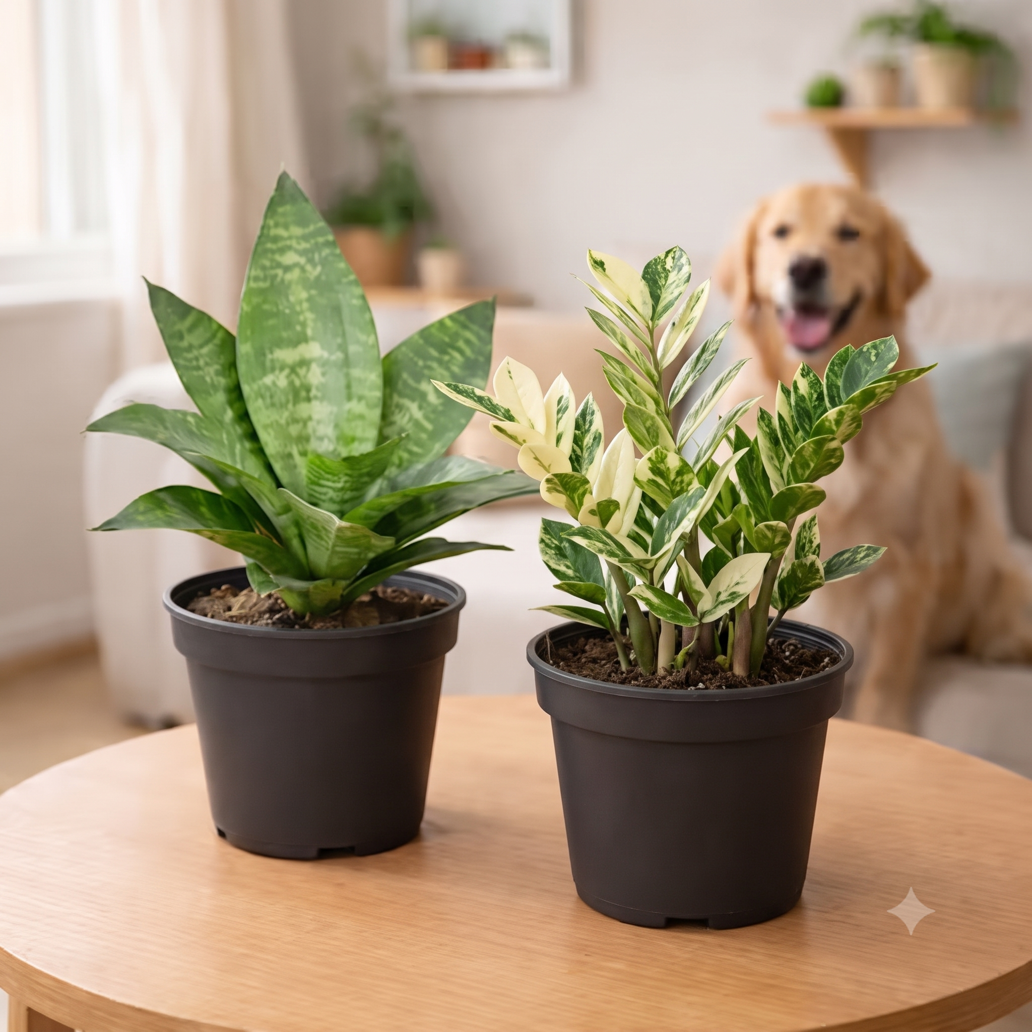 Snake Plant Hahnii & Variegated ZZ Plant Duo (Set of 2) live nursery specimen