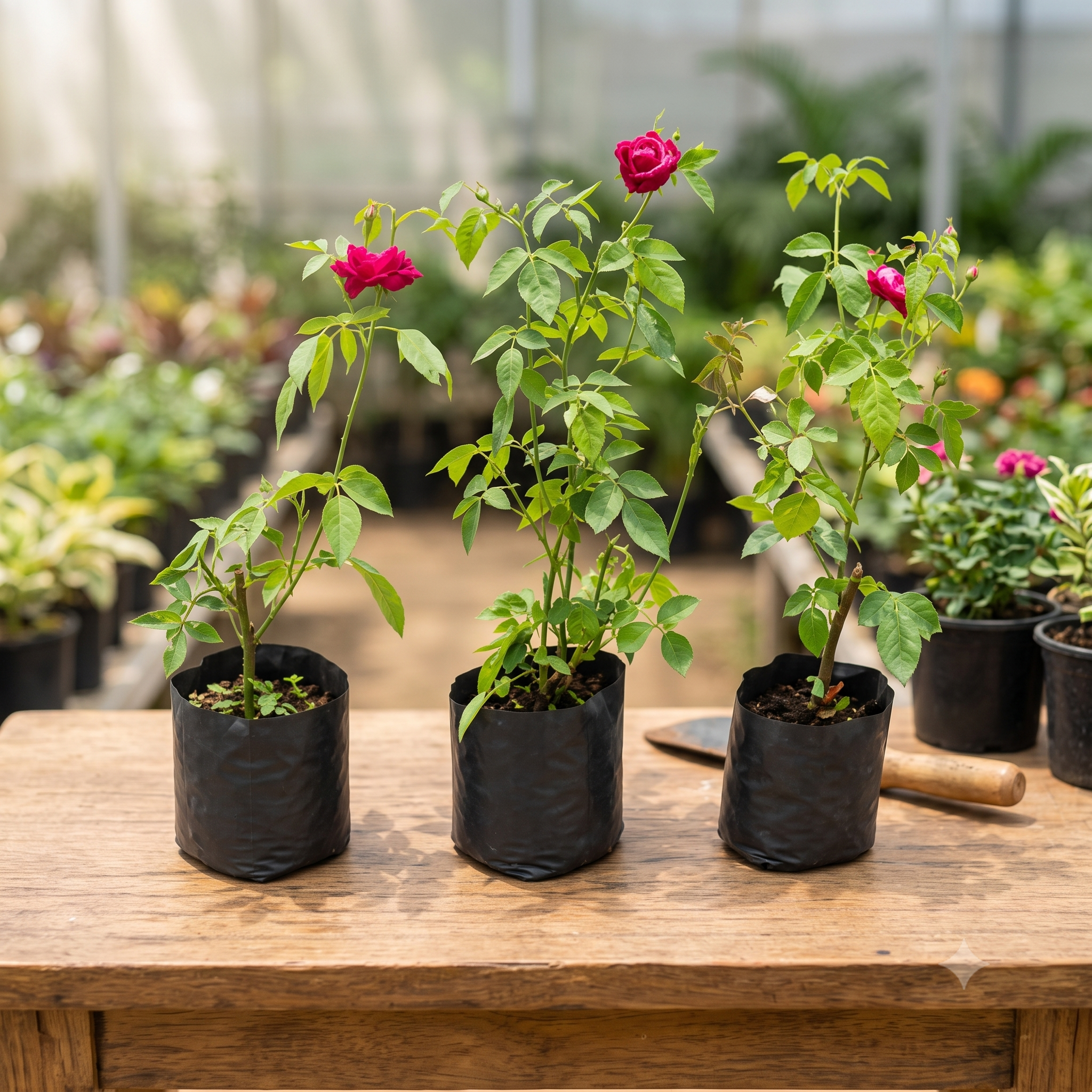 Desi Red Rose Plant Combo (Gulab - Pack of 3) live nursery specimen