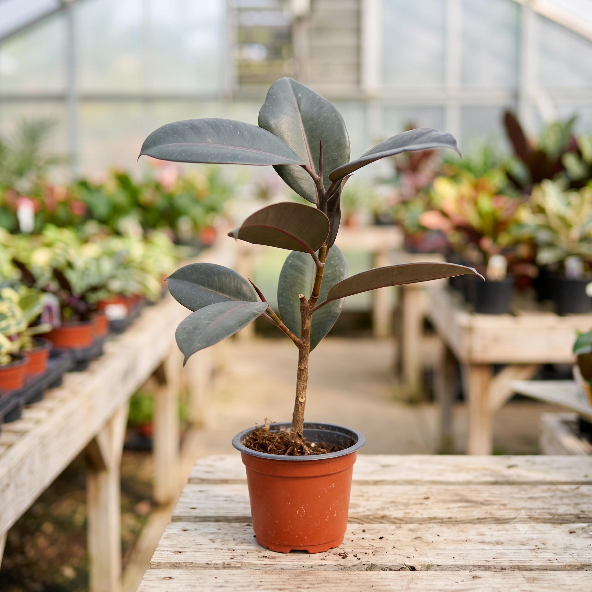 Burgundy Rubber Plant live nursery plant specimen