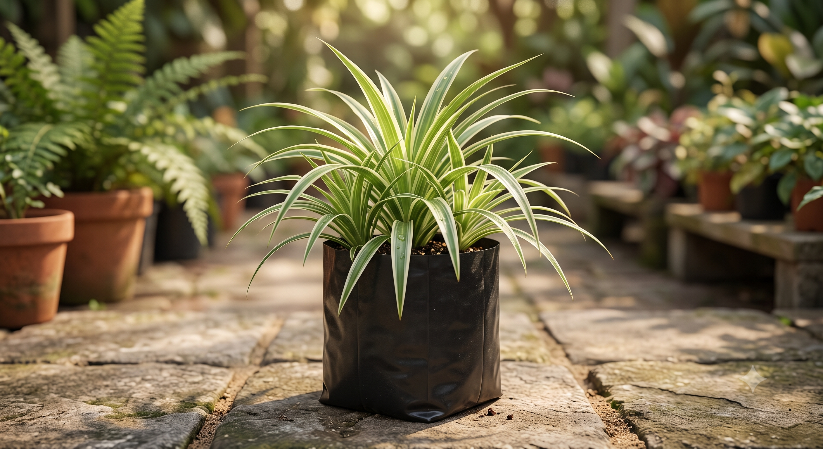 Variegated Spider Plant live nursery plant specimen