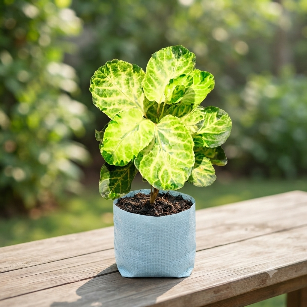 Variegated Dinner Plate Aralia (Polyscias balfouriana) live nursery specimen