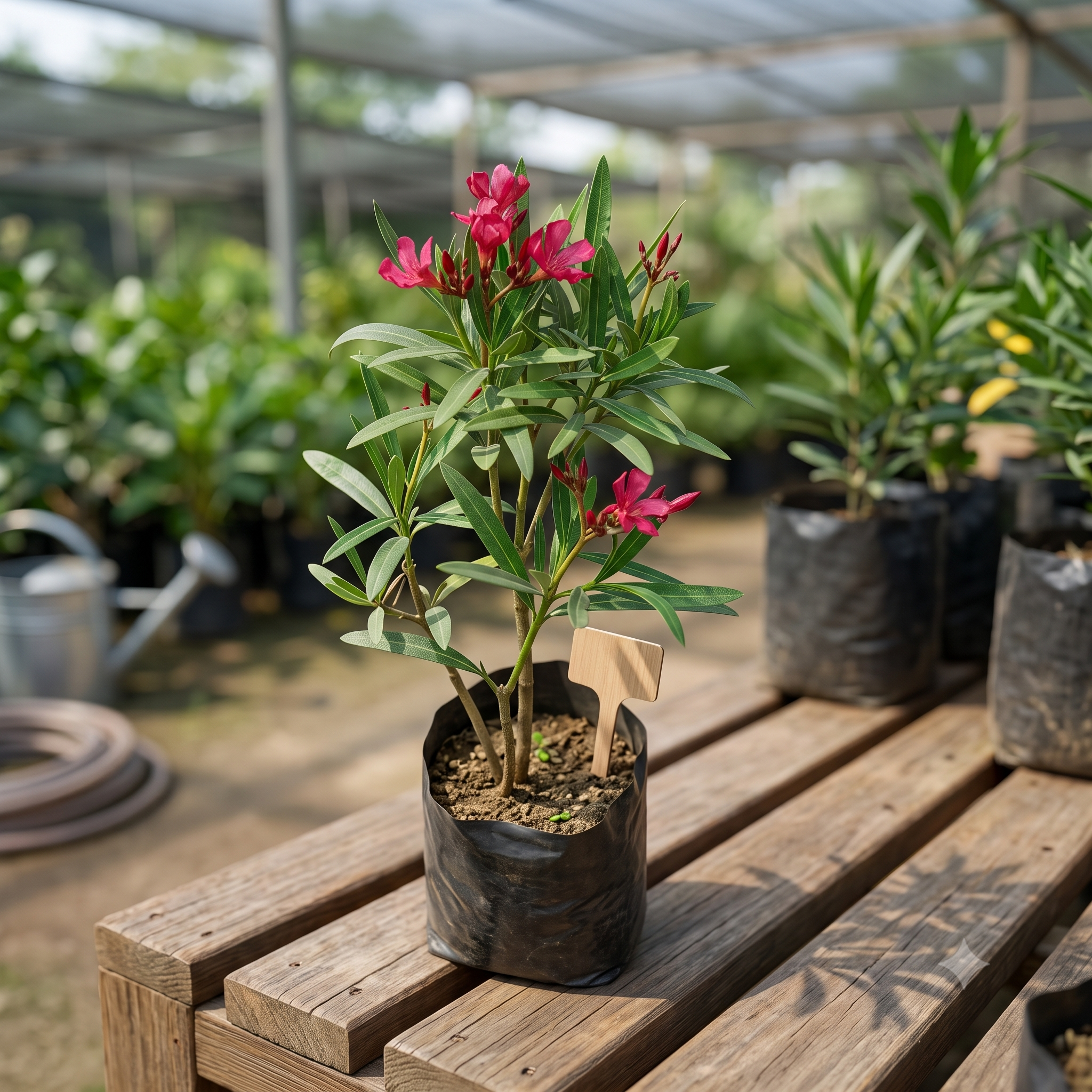Pink Kaner Oleander Plant (Nerium oleander) live nursery specimen